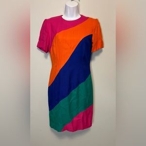 Vintage 80s Santa Fe Sheath Dress